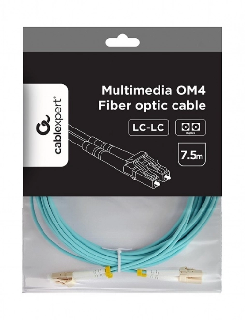 Duplex multimódusú OM4 LC/LC optikai kábel 7,5 m