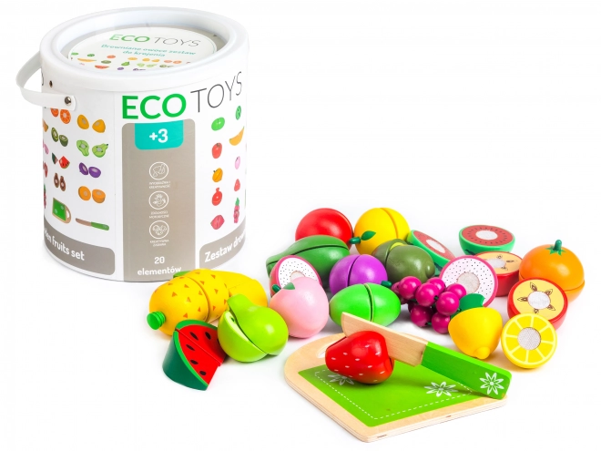 Vágott gyümölcsök fa játék készlet - Ecotoys