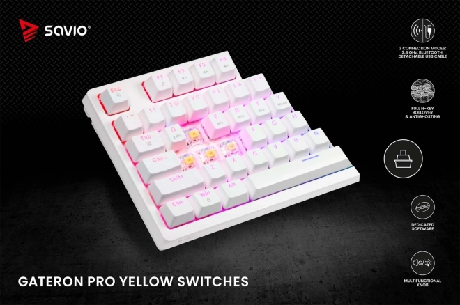 Vezeték nélküli mechanikus billentyűzet Phenix White Gateron Red Pro