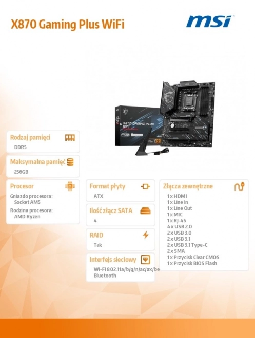 MSI X870 Gaming Plus Wifi alaplap