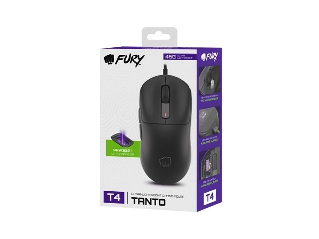 Fury TANTO T4 RGB gamer egér 12000DPI fekete