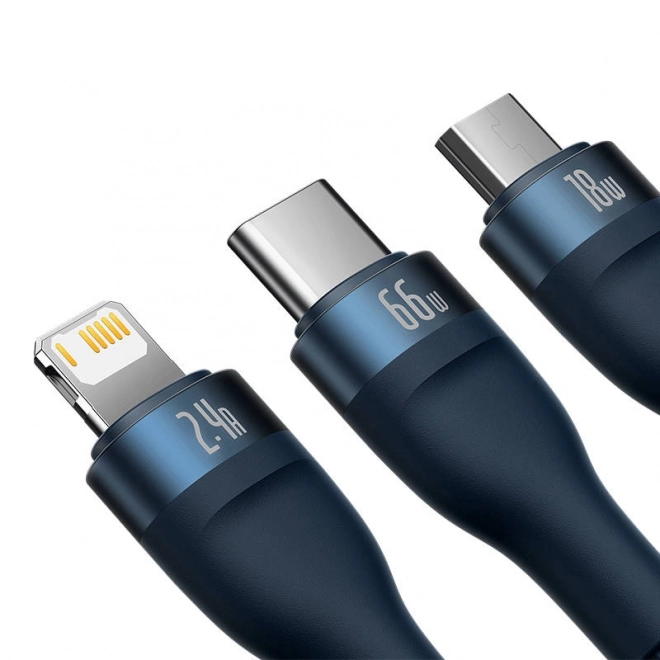 töltőkábel Baseus Flash Series USB-C + micro + Lightning 66W