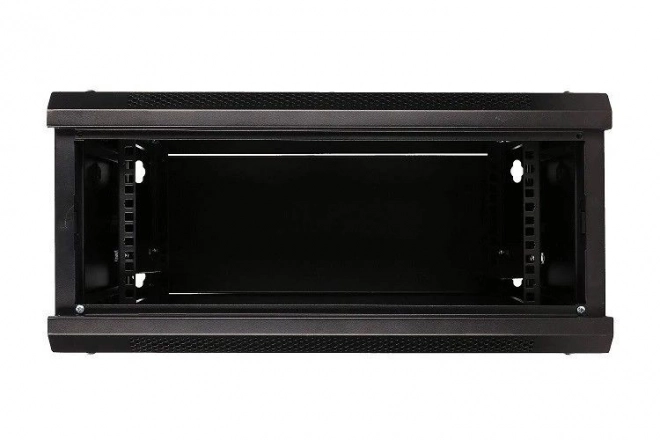 Fali rack szekrény 4U 600x600 fekete üvegajtóval