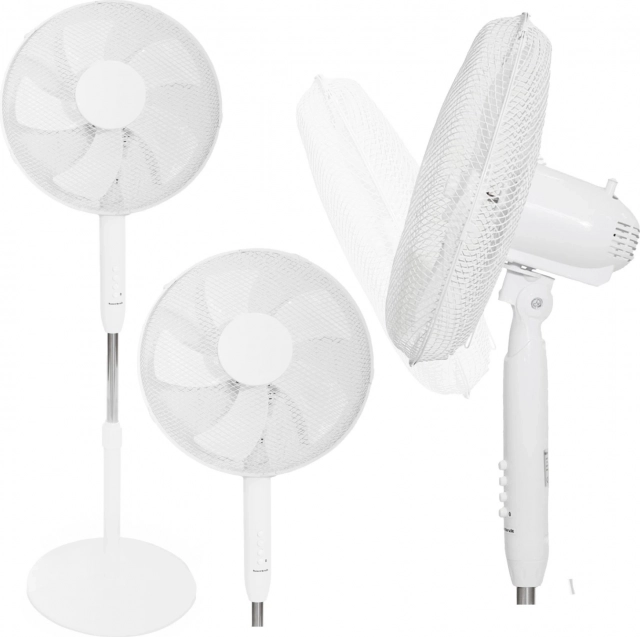 Álló ventilátor 45W - 3 üzemmód, 5 lapát, fehér