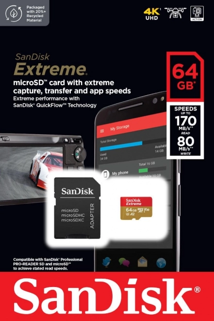 Sandisk Extreme microSDXC kártya 64 GB