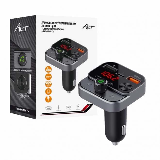 Bluetooth autós FM adó LCD kijelzővel