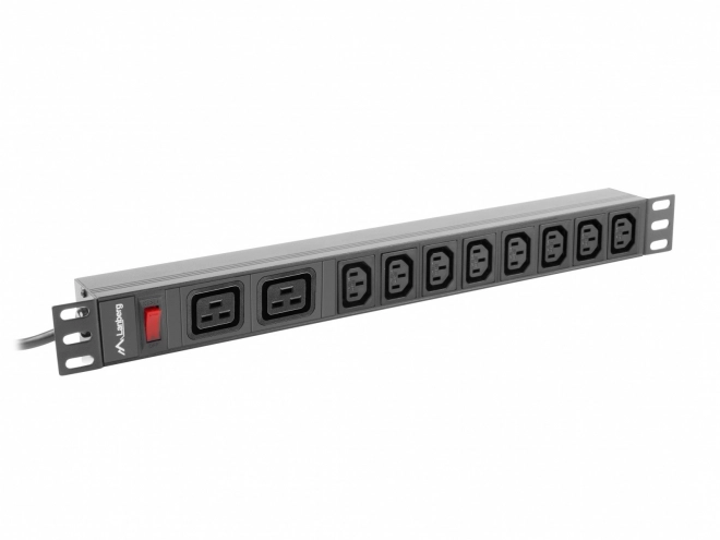 19 colos 1U rack áramelosztó PDU 16A 2X C19 8X IEC C13 fekete