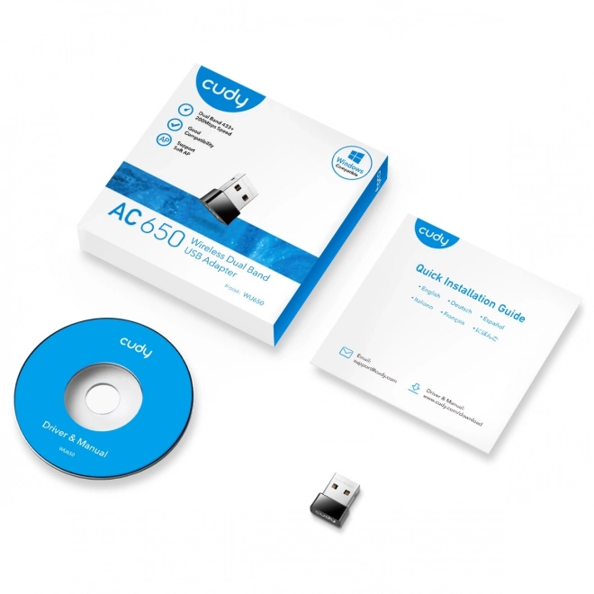 Mini USB 2.0 AC650 két sávos vezeték nélküli adapter