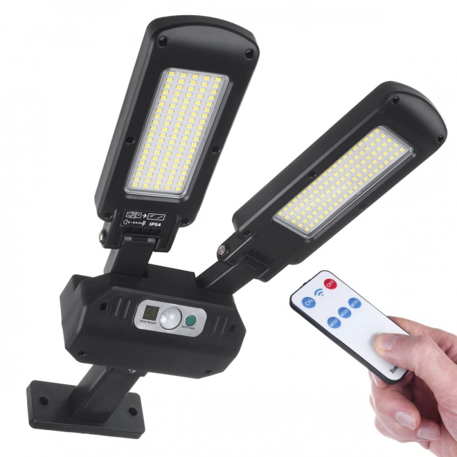 Napelemes utcai LED lámpa mozgásérzékelővel és távirányítóval