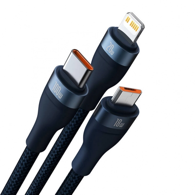 Baseus Flash Series 2 in 1 töltőkábel USB-C + Micro USB + Lightning