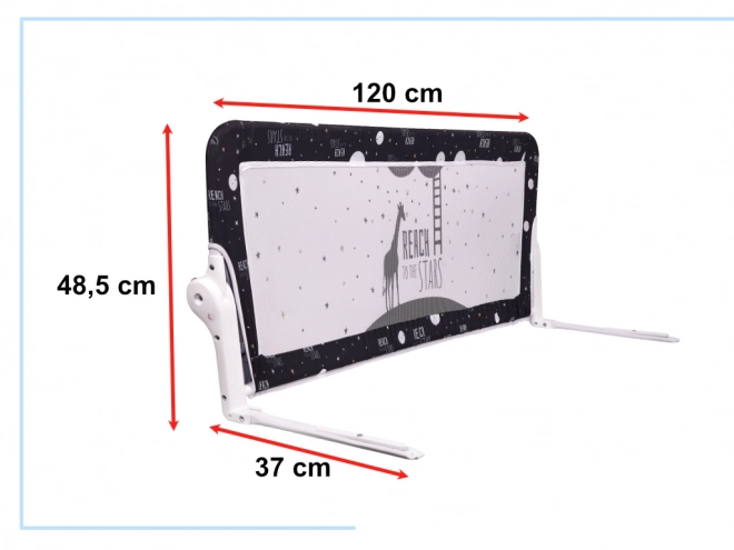 Fekete ágyból leesésgátló korlát 120 cm