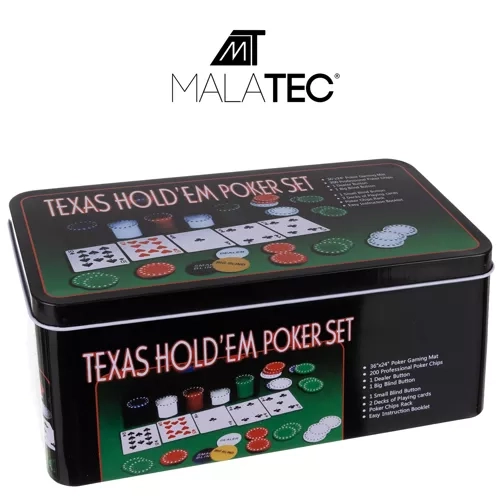 Texas póker készlet 200 zsetonnal