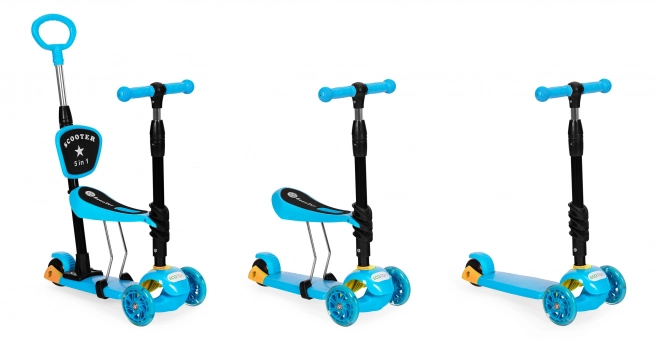 Háromkerekű roller világító kerekekkel - kék ECOTOYS