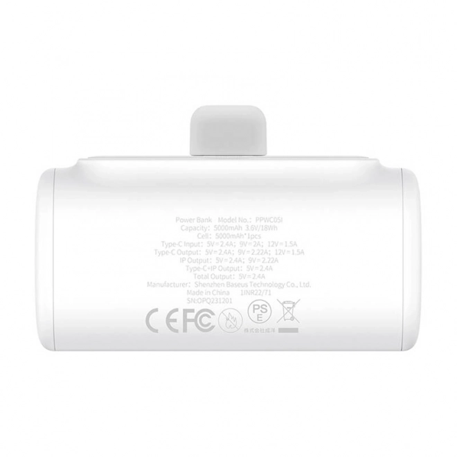 Fehér Baseus Compact 5000mAh Powerbank