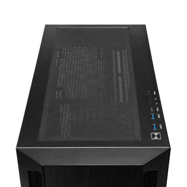 Fekete MidTower ház elegáns kialakításban