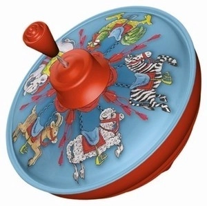 Játék pörgettyű körhintával 13 cm