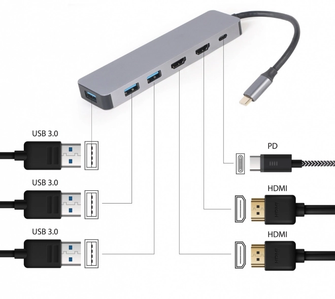 Usb-C Hub Többportos Adapter Hdmi és Usb 3.0