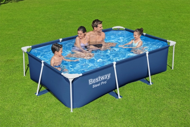 DeluxeJr Steel Pro Állványos Medence 259x170x61 BESTWAY kertbe