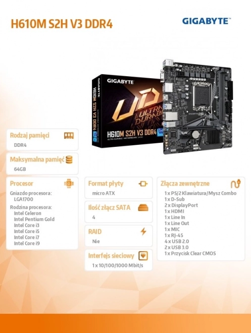 Alaplap H610M S2H V3 DDR4 támogatással