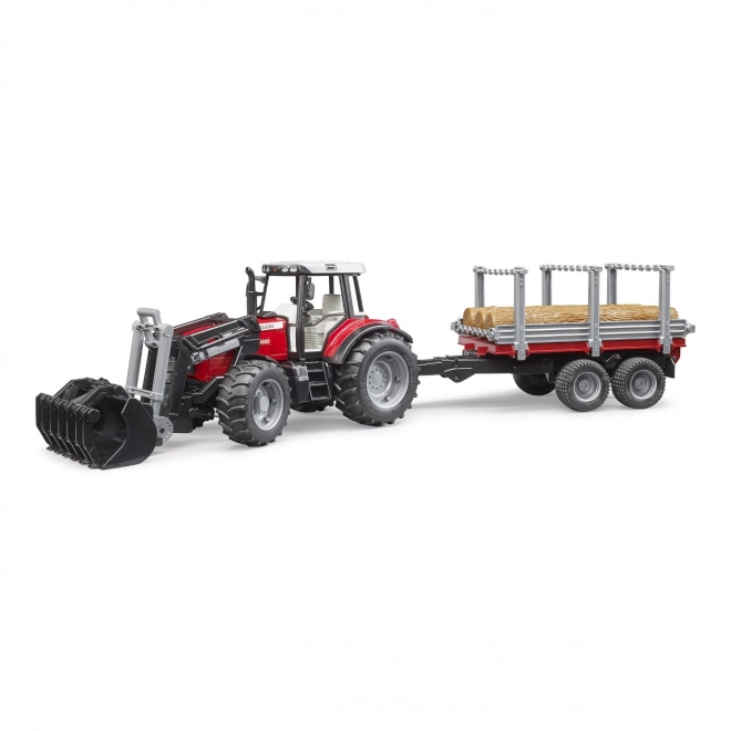 massey ferguson traktor rönkadagolóval