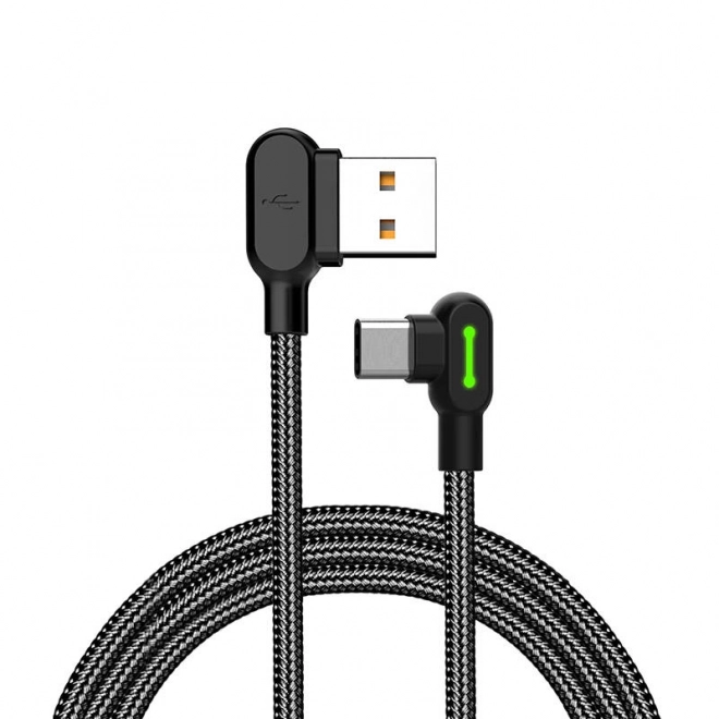 usb-c kábel led kijelzővel - 0,5 m - fekete