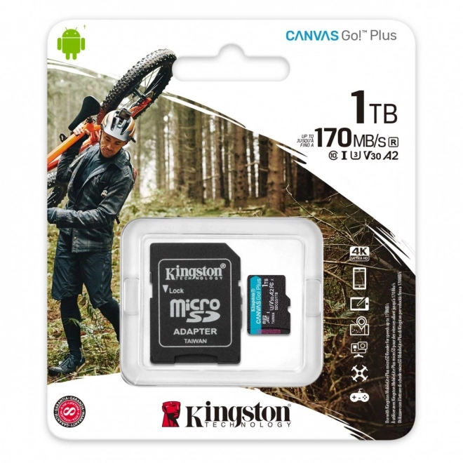 MicroSD kártya 1TB Canvas Go Plus adapterrel