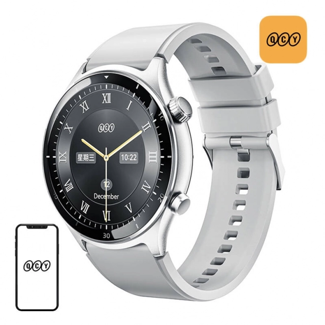 Elegáns és Funkcionális QCY S7 Okosóra Ezüst
