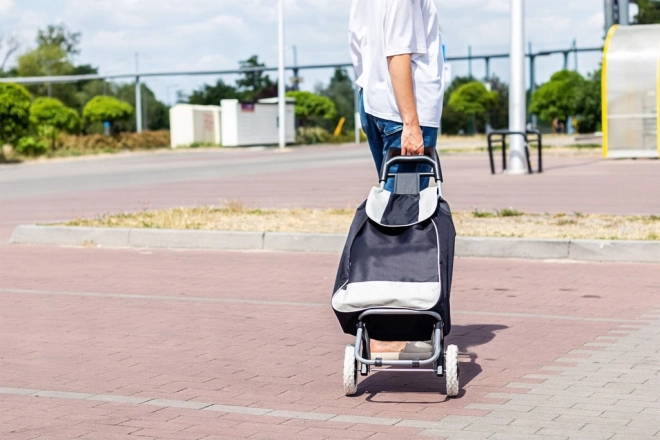 ModernHome gurulós bevásárlókocsi 25l fém vázzal, gumikerék