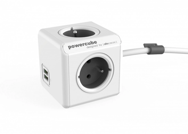 Hosszabbító elosztó PowerCube Extended USB 1,5m szürke