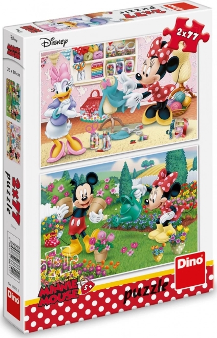 Dino puzzle szorgos Minnie 2x77 darabos