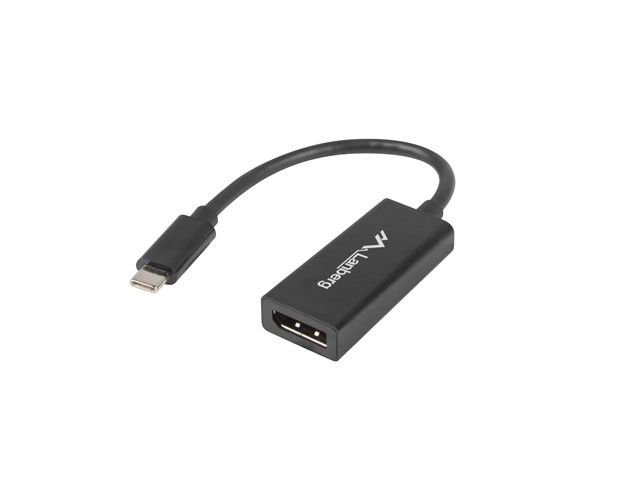 Fekete USB-C DisplayPort adapter 15 cm