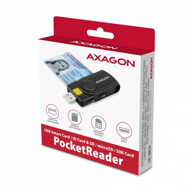 Kompakt AXAGON PocketReader többkártya-olvasó