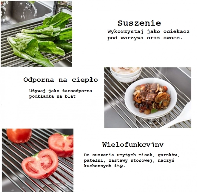 Feltekerhető szárító edényekhez és zöldségekhez - Szürke