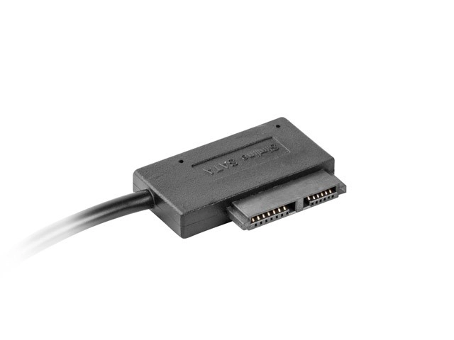 USB típusú férfi adapter + áramellátás SATA Slim SSD-hez kábelen