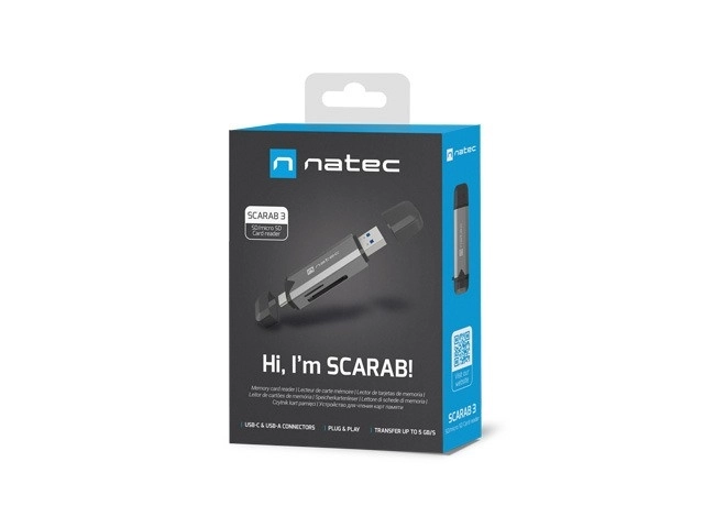 Natec scarab 3 kártyaolvasó USB A/C SD/MICRO USB 3.1
