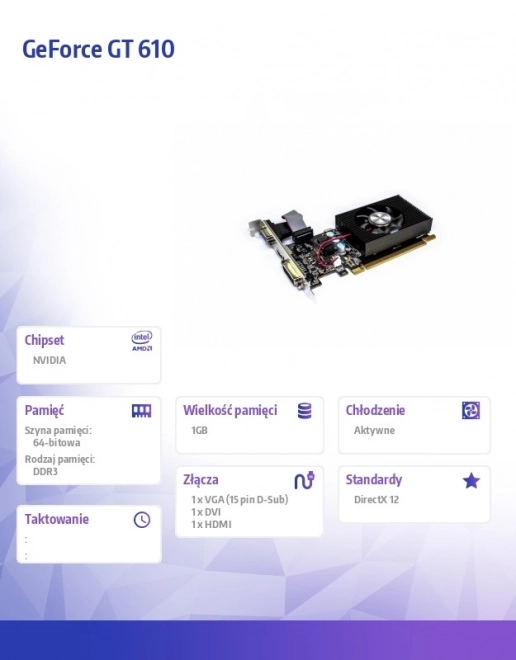 GeForce GT grafikus kártya 1GB DDR3