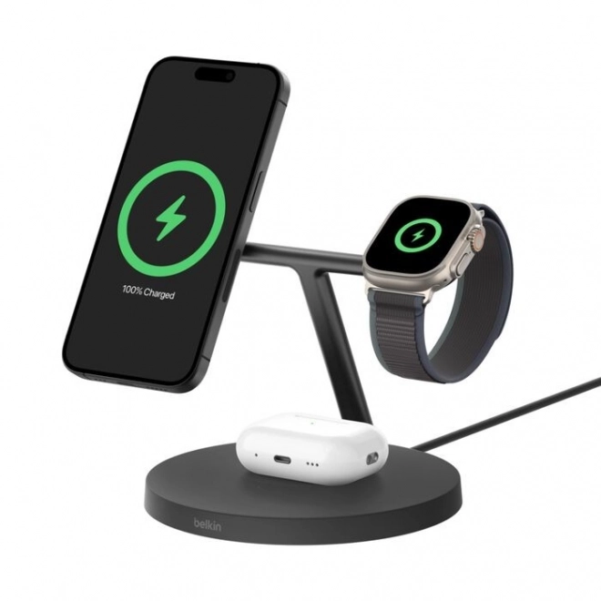 Boost Charge Pro 3 az 1-ben Qi2 töltő 15W fekete