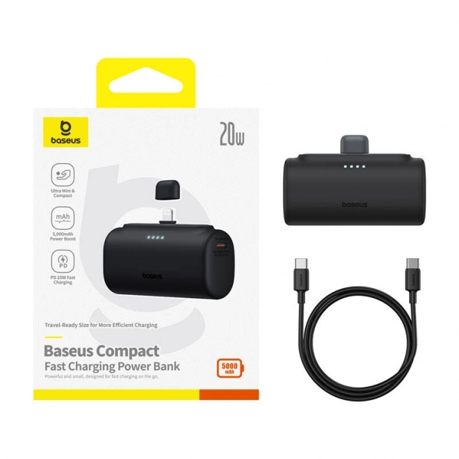 Baseus kompakt fekete powerbank 5000mAh 20W