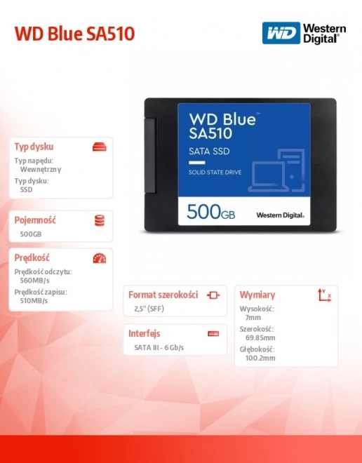 SSD lemez WD Blue 500GB SA510