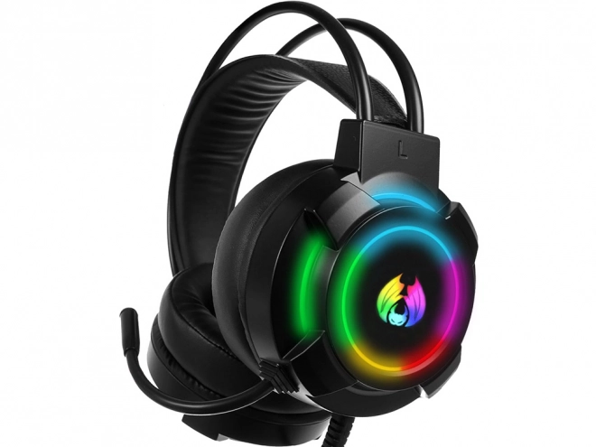 Vezetékes gamer fülhallgató LED RGB mikrofonnal
