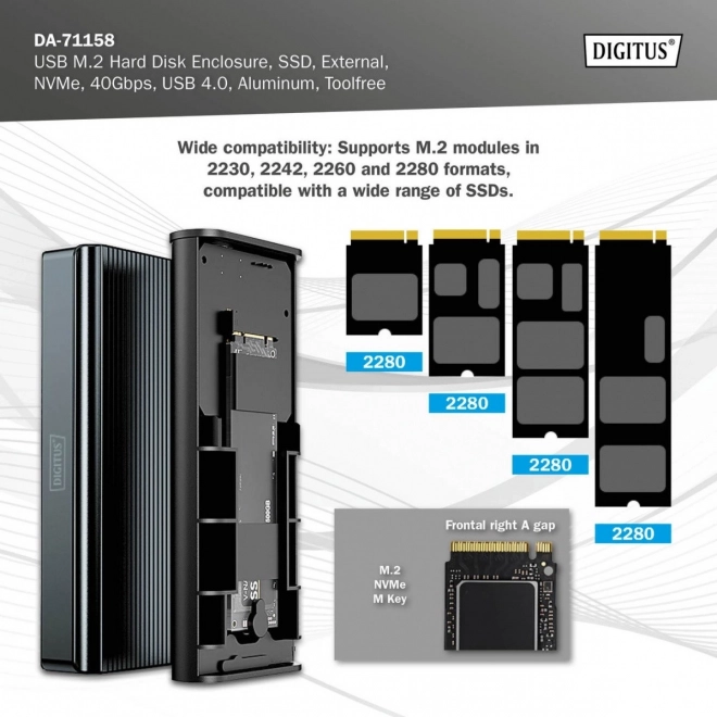 Alumínium SSD M.2 NVMe USB 4.0 C típusú tok