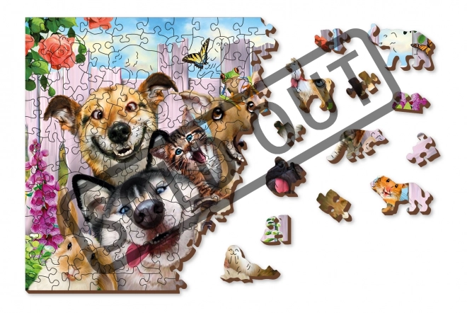 Wooden City Őrült háziállatok 2 az 1-ben fa puzzle, 200 darabos