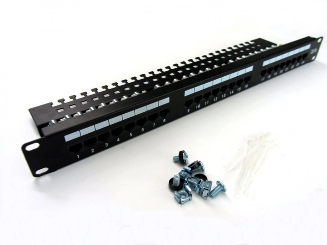 Patch panel 24 portos 19", DIGITUS fekete