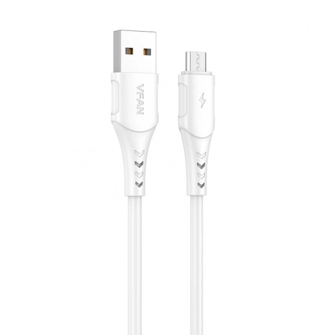 Vipfan színes X12 USB kábel Micro USB-hez, 3A, 1m (fehér)