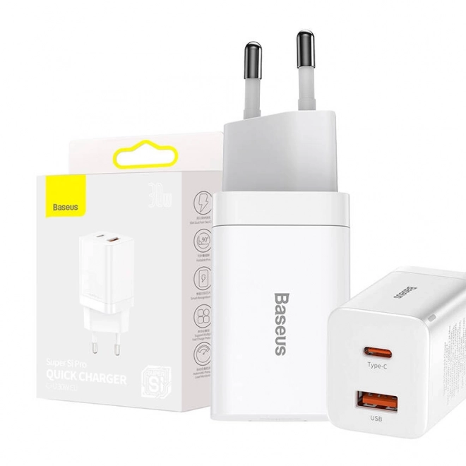 Baseus Super Si Pro gyors töltő USB + USB-C 30W