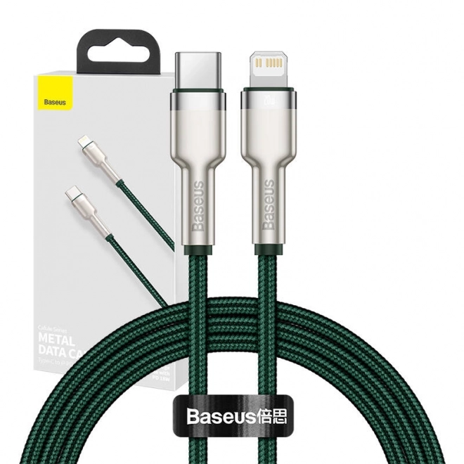 Baseus Cafule zöld USB-C Lightning kábel 1m