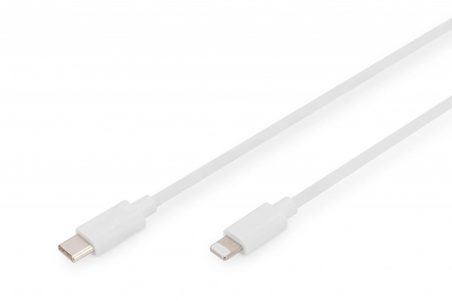 Digitus USB-C/Lightning adatátviteli és töltőkábel - fehér, 2m