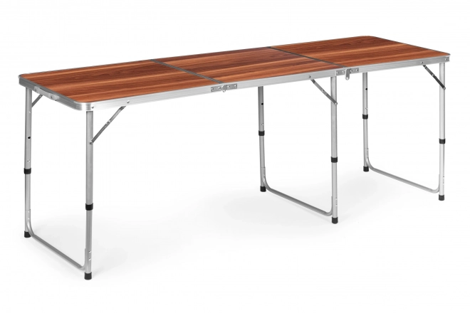 Kemping asztal összecsukható barna asztallap 180 x 60 cm