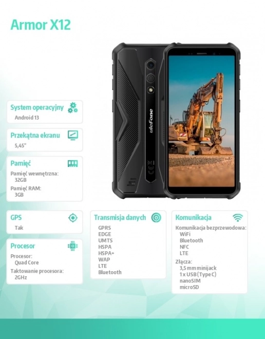 Okostelefon Armor X12 5,45" 3/32GB fekete