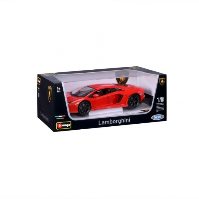 Bburago Lamborghini Aventador LP700-4 fém autó 1:18 méretarányban, narancssárga